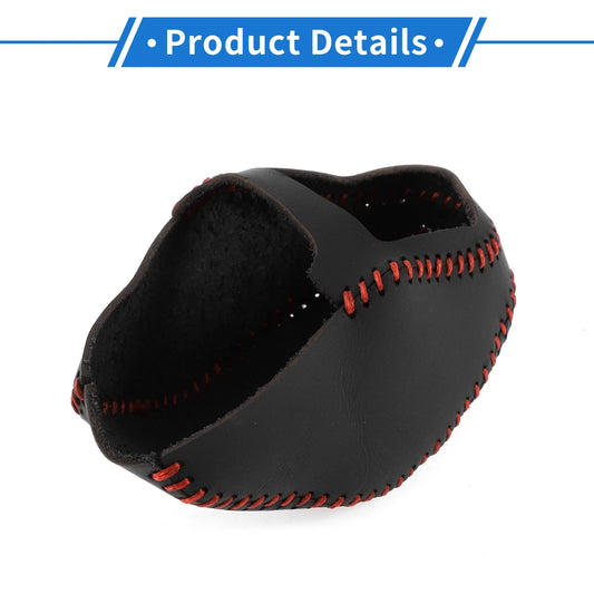 1 Pc Gear Shift Knob Cover for Toyota RAV4 (2019-2024) Black Red Faux Leather