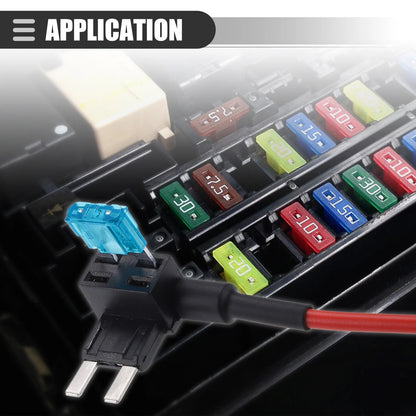 Circuit 12V Mini Fuse Tap w/  10A 15A ATM APM Blade Fuses for Car