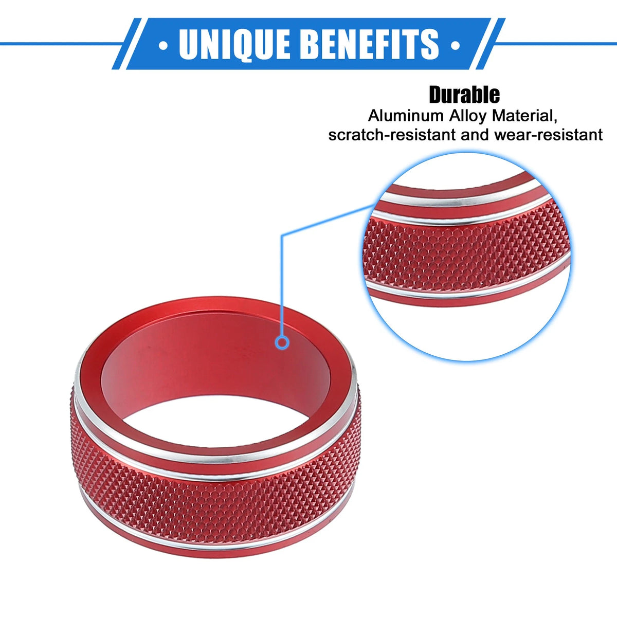 Car AC Climate Control Knob Rings for Toyota Camry (2021-2023) Red