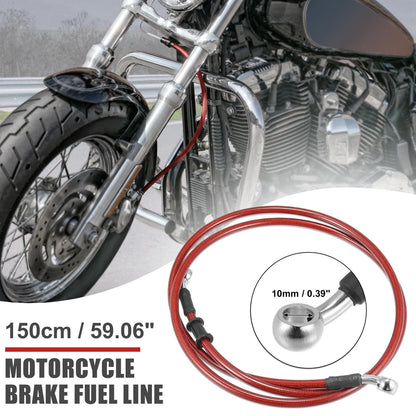 Braided Brake Clutch Oil Hoses Line Pipe 150cm 59.06 in 10mm for Moto ATV