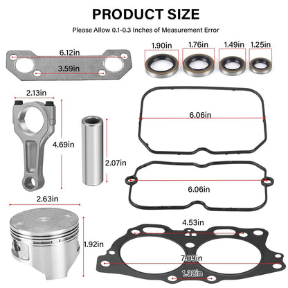 BILLET CONNECTING RODS & 0.5mm Piston for EZGO 4-Cycle Eh35C 350cc Robin