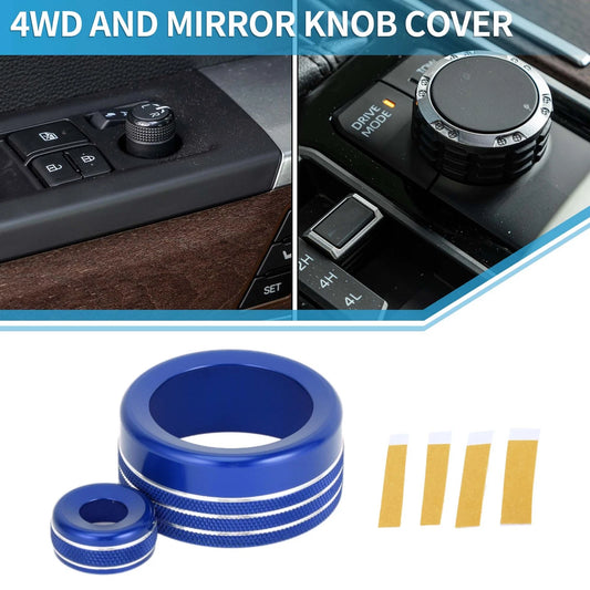 2 Pcs Drive Mode 4WD and Mirror Knob Cover for Toyota Tundra (22–23)