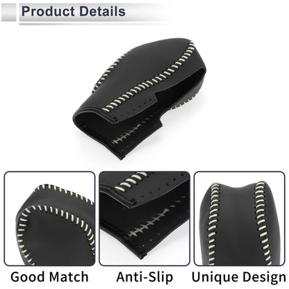 Car Gear Shift Knob Cover 1 x Black Beige Faux Leather for Ford Fusion (2013-2016)