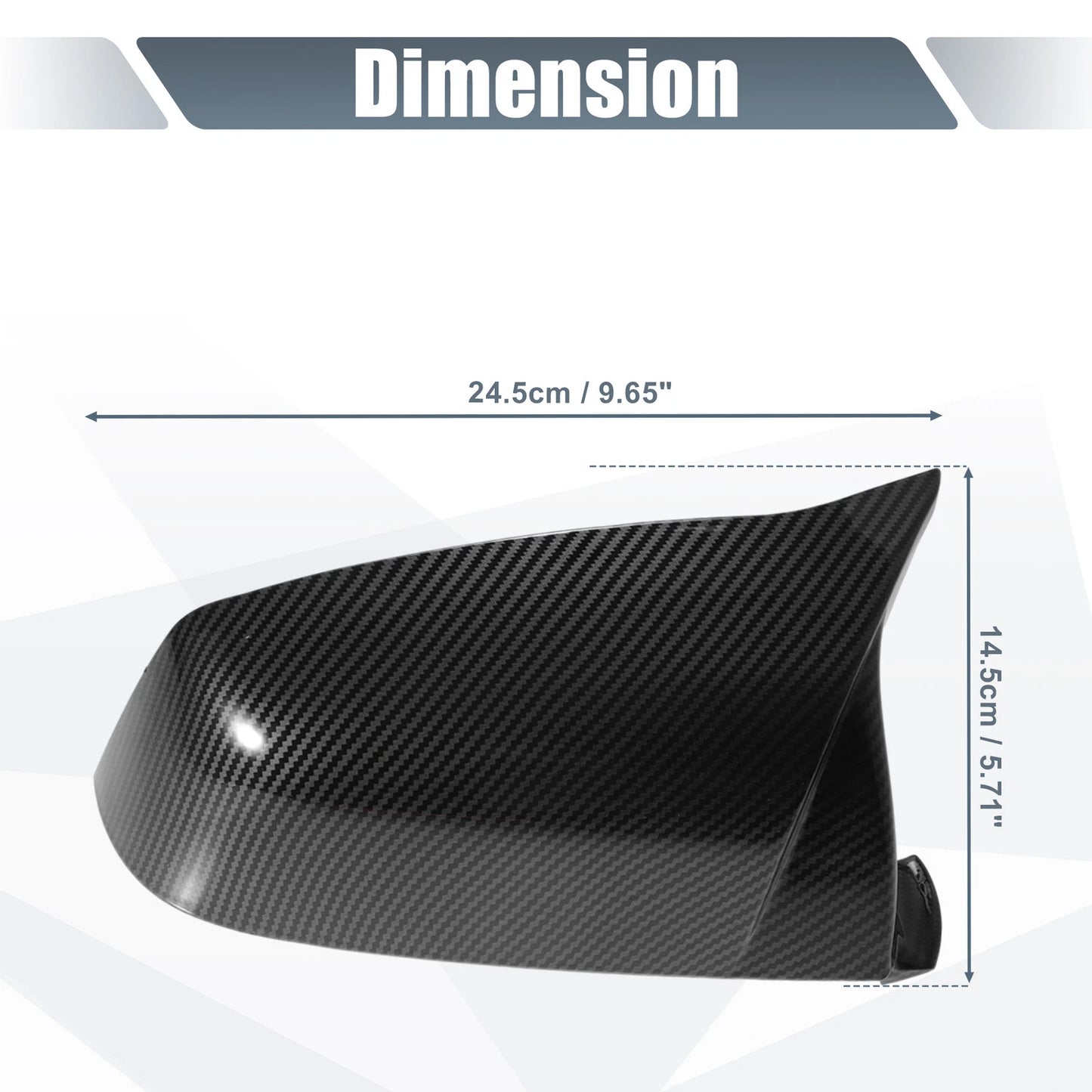 Rearview Mirror Cover Cap Carbon Fiber for BMW 525i 528i 530i 535i (2001-2007)