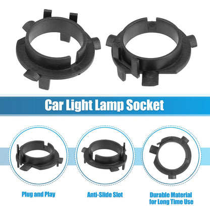 4 x H7 LED Headlight Bulb Adapter Socket for Kia Cadenza (2014)
