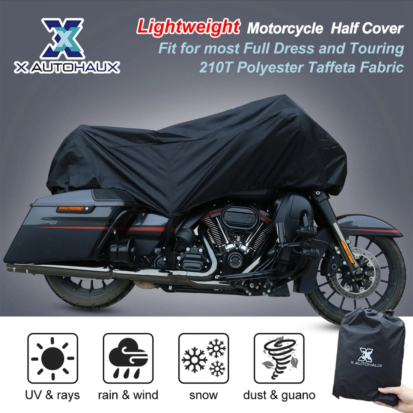 Half Cover / XL Large / Motorcycle Motorbike Half Cover for Motorcycle