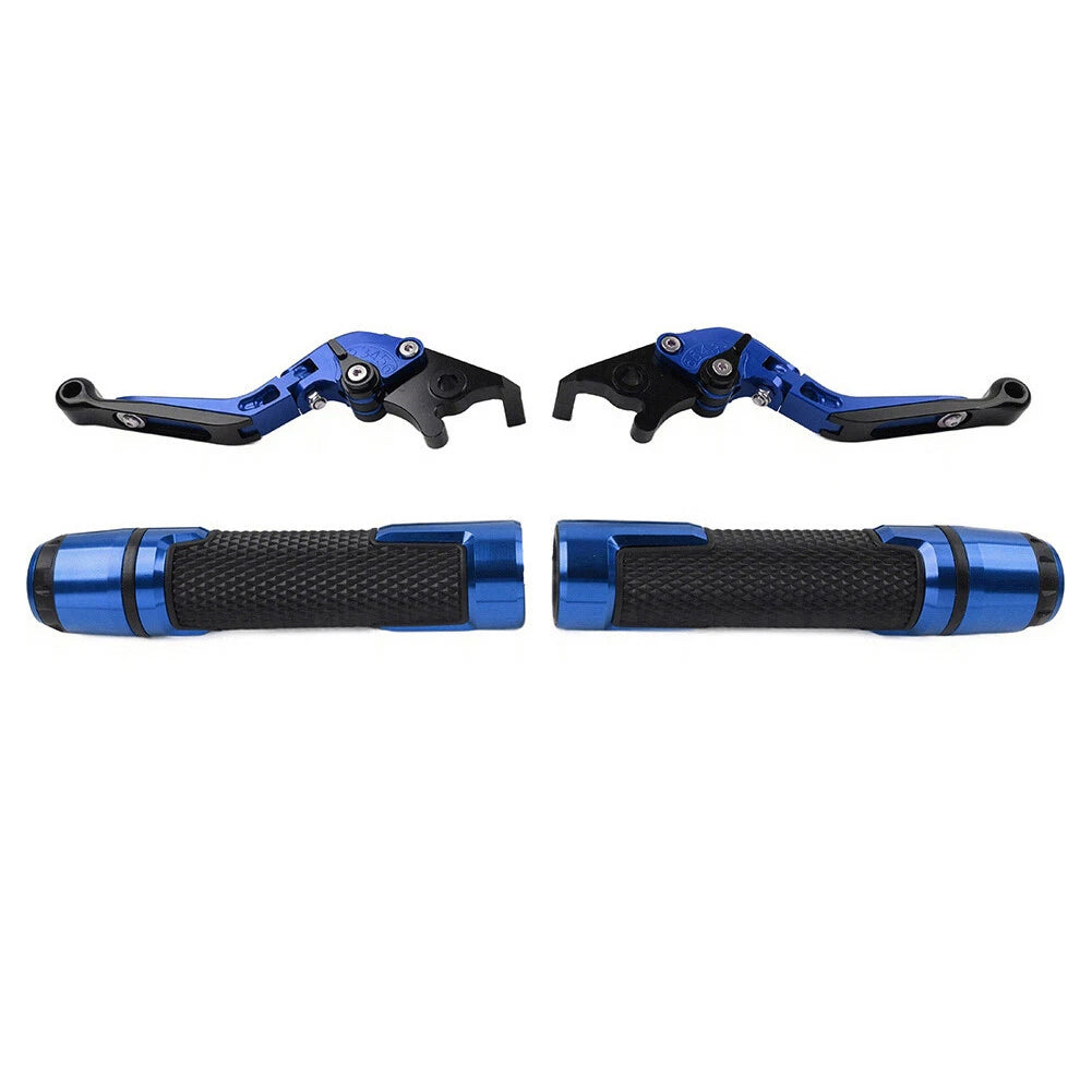 Blue Brake Clutch Lever Handlebar Grip Set for Yamaha MT-15, XSR155 (2019-2023)