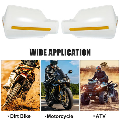 Pair 7/8" Handguard Windshield Deflector Protector White for Universal