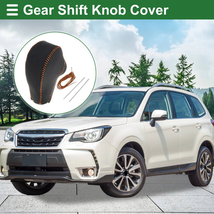 Subaru Forester Gear Shift Knob Cover 2014-2017 Black Brown Faux Leather