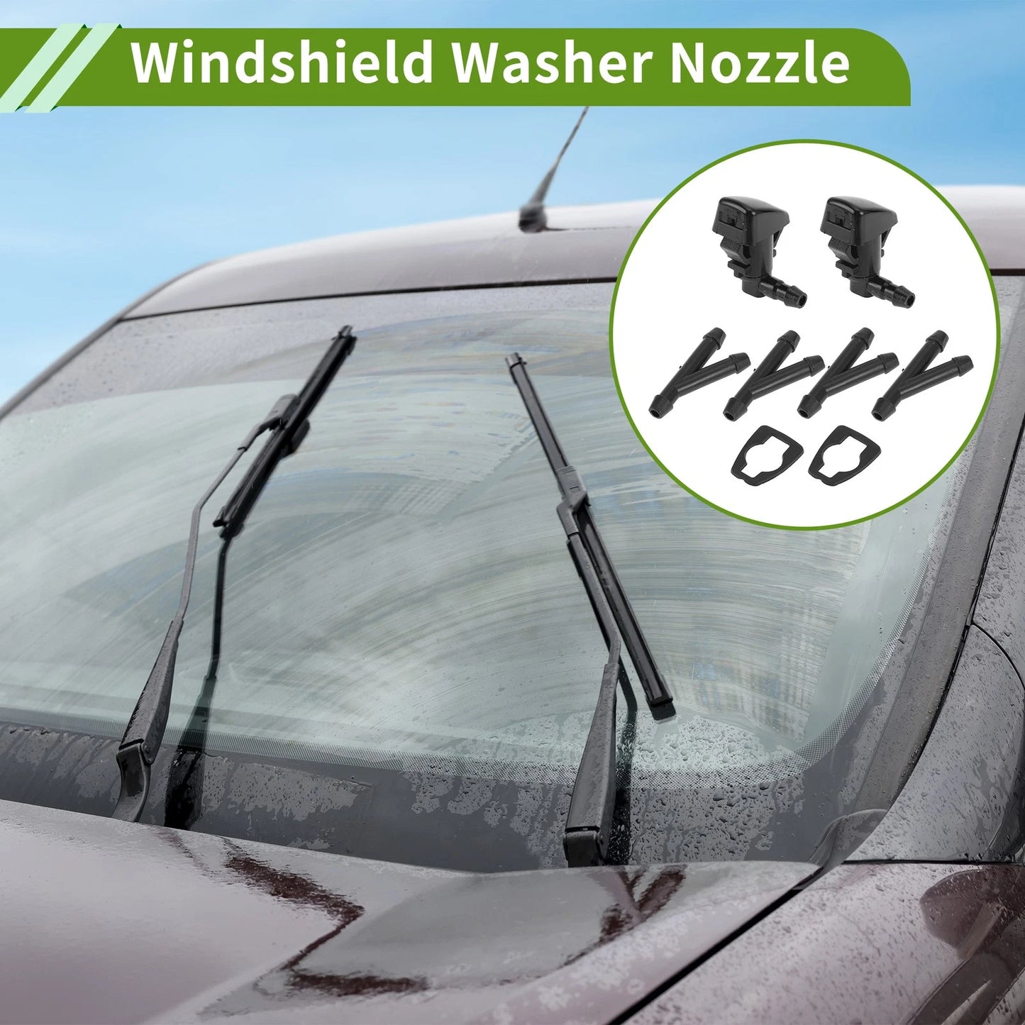 Windshield Washer Nozzle With Hose Connector / 1 Set / for Toyota
