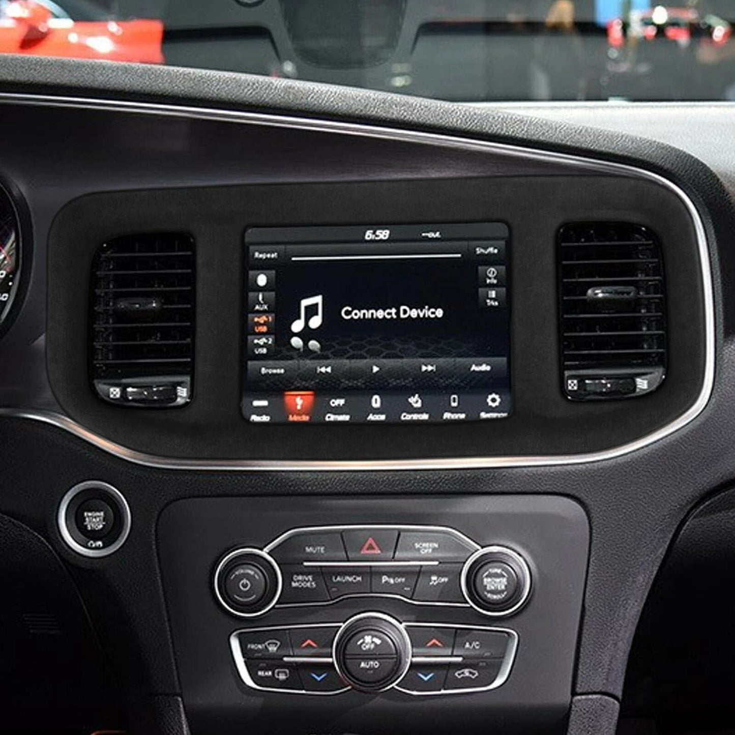 1x Black Navigation Panel Cover for Dodge Charger (2015-2023)