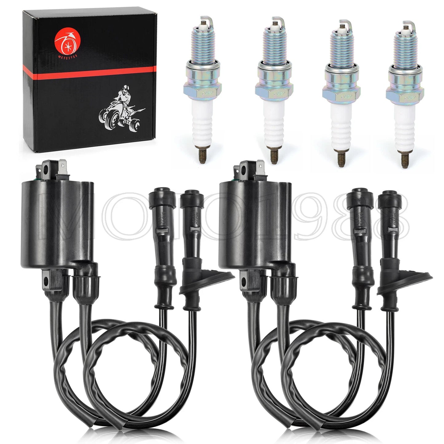 Ignition Coil & Spark Plug & Cap Kit for HONDA Shadow ACE 750 (1998–2003)