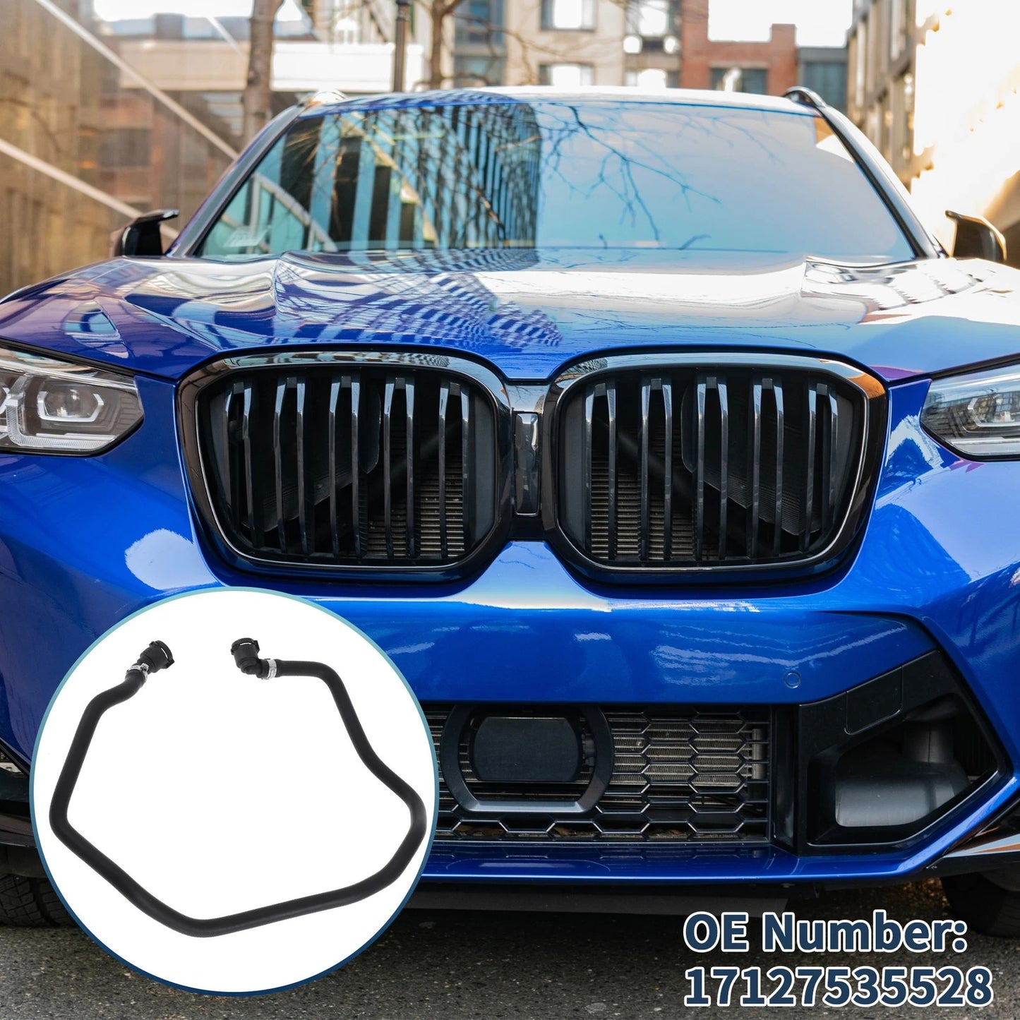 Radiator Hose Rubber Black for BMW X3, X4 (2018-2019)