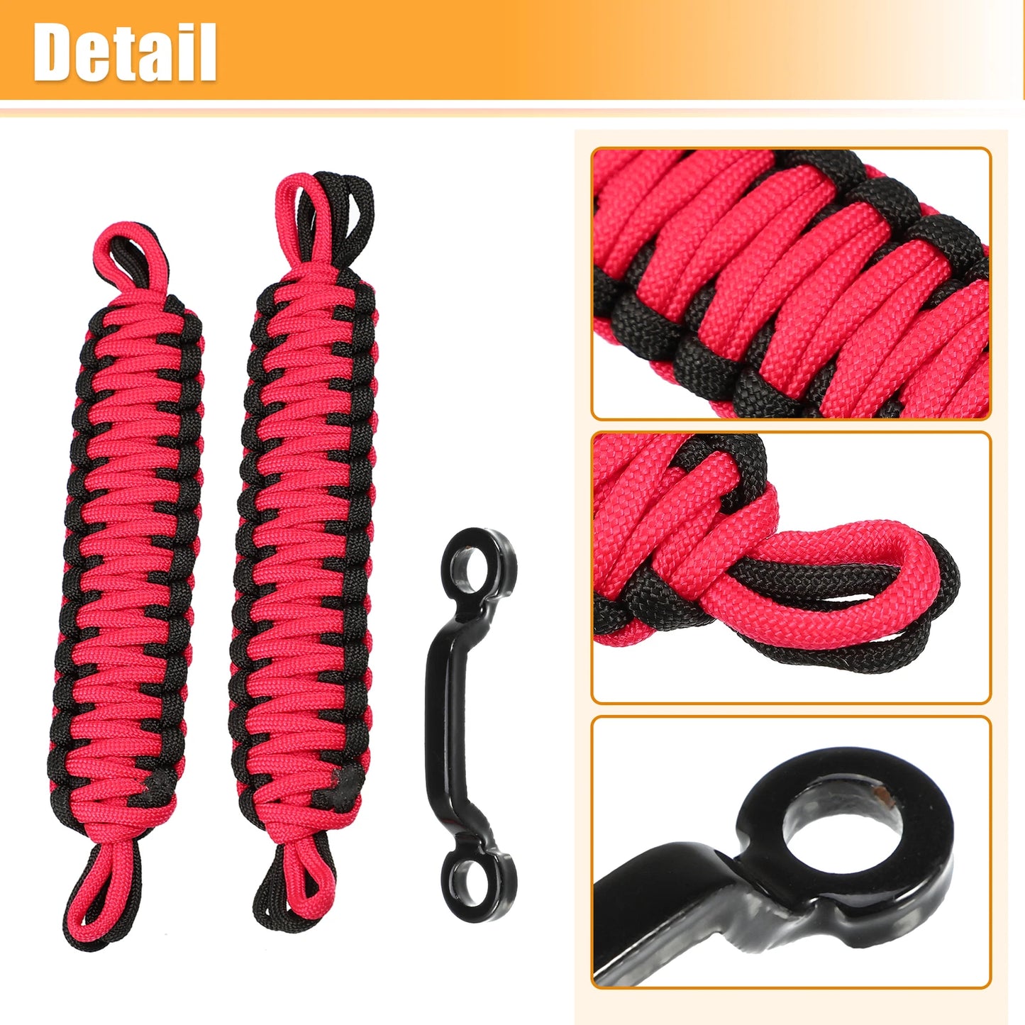 Car Door Limiting Straps Set for Jeep Wrangler JK JL (2018-2023) Black Red