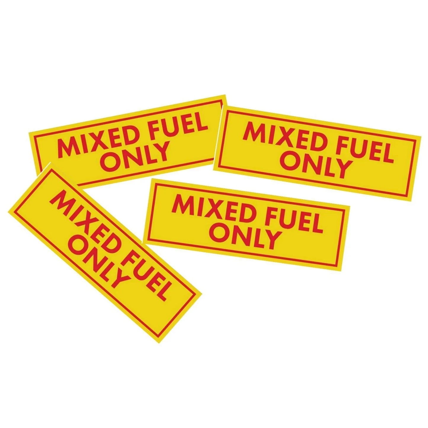 4 Pack Mixed Fuel Only Vinyl Stickers Decals for Gas Oil 2-Stroke Can Labels