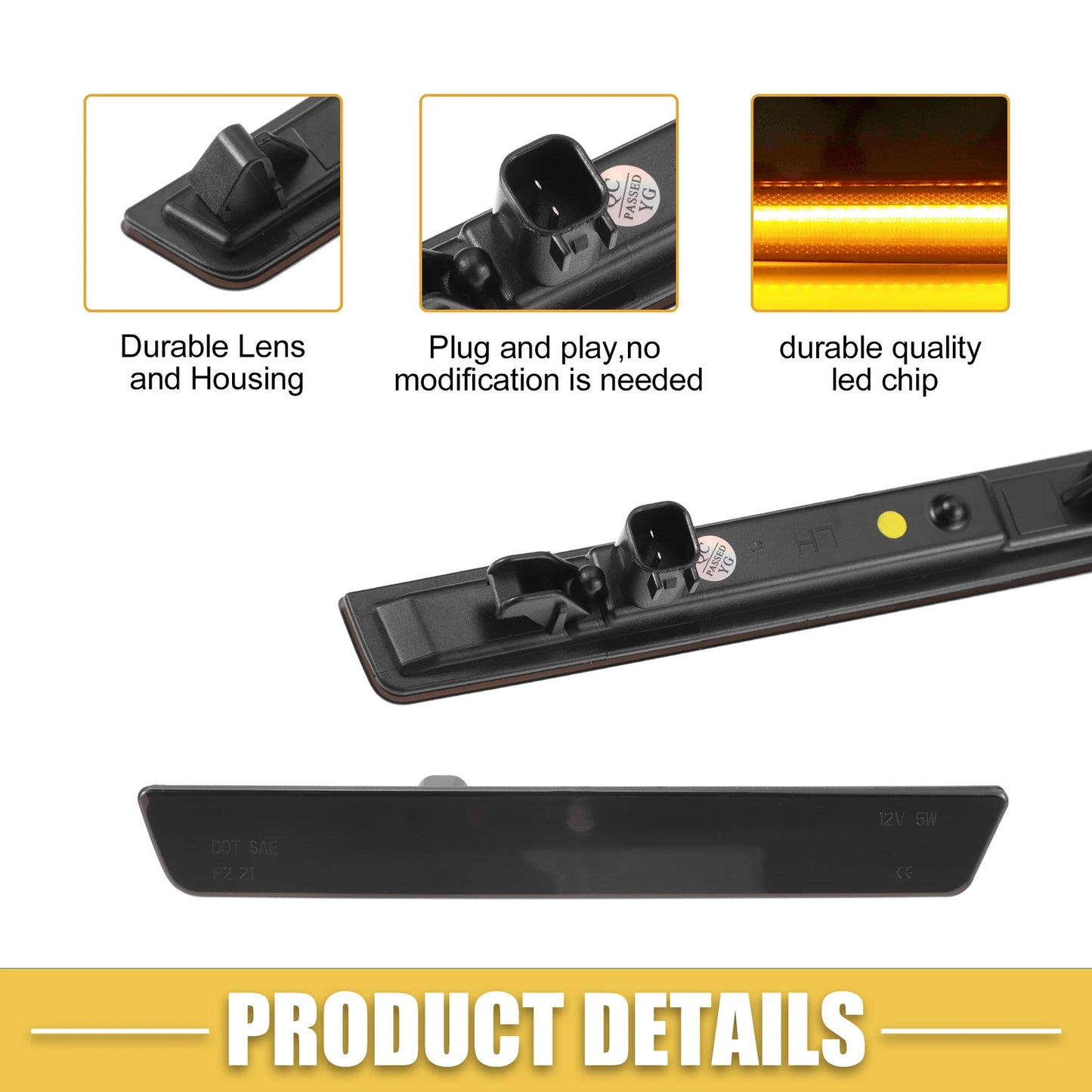 LED Side Marker Light for Dodge Amber Red Light
