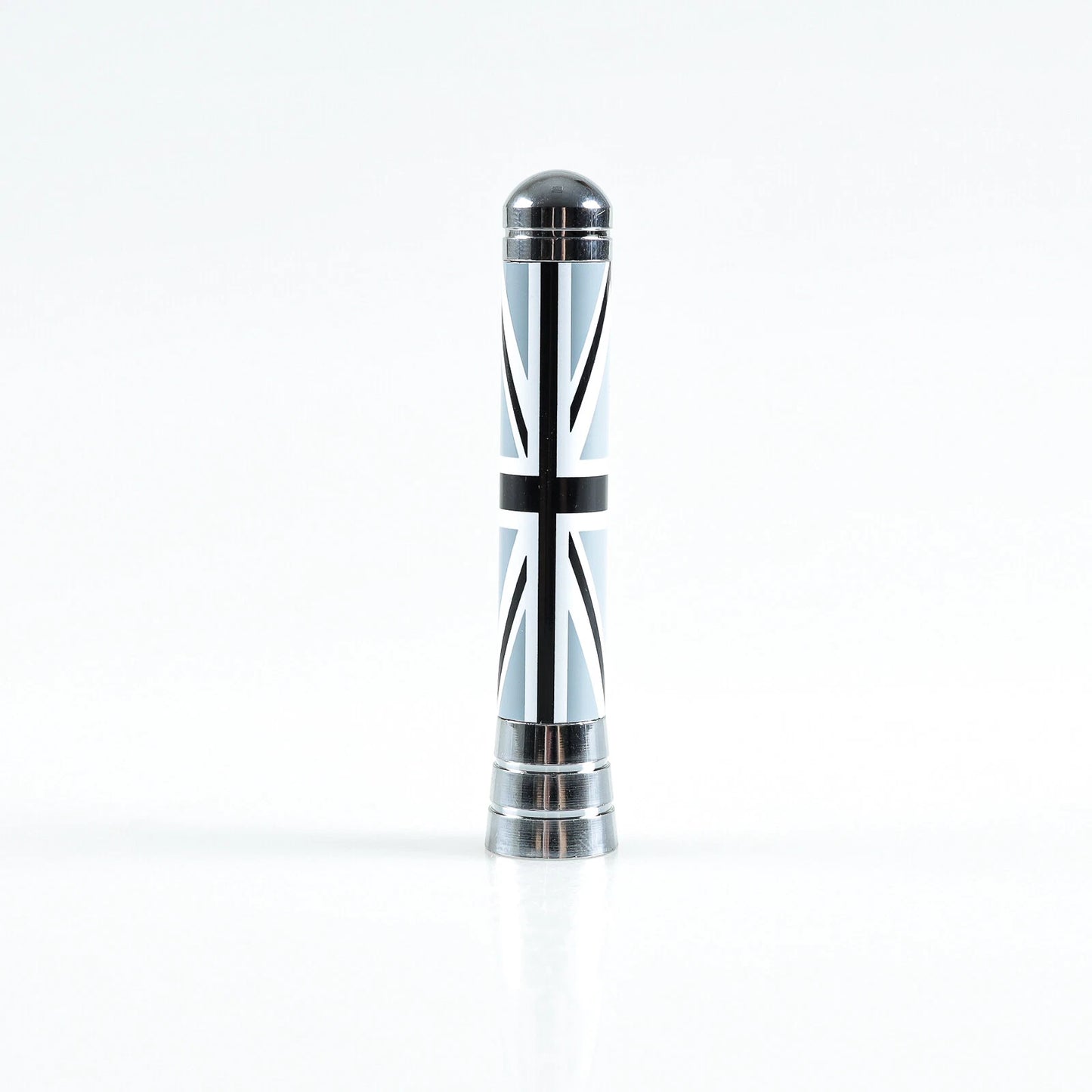 Antenna, Black Union Jack, Chrome Screw On for Mini Cooper (2001-2017)