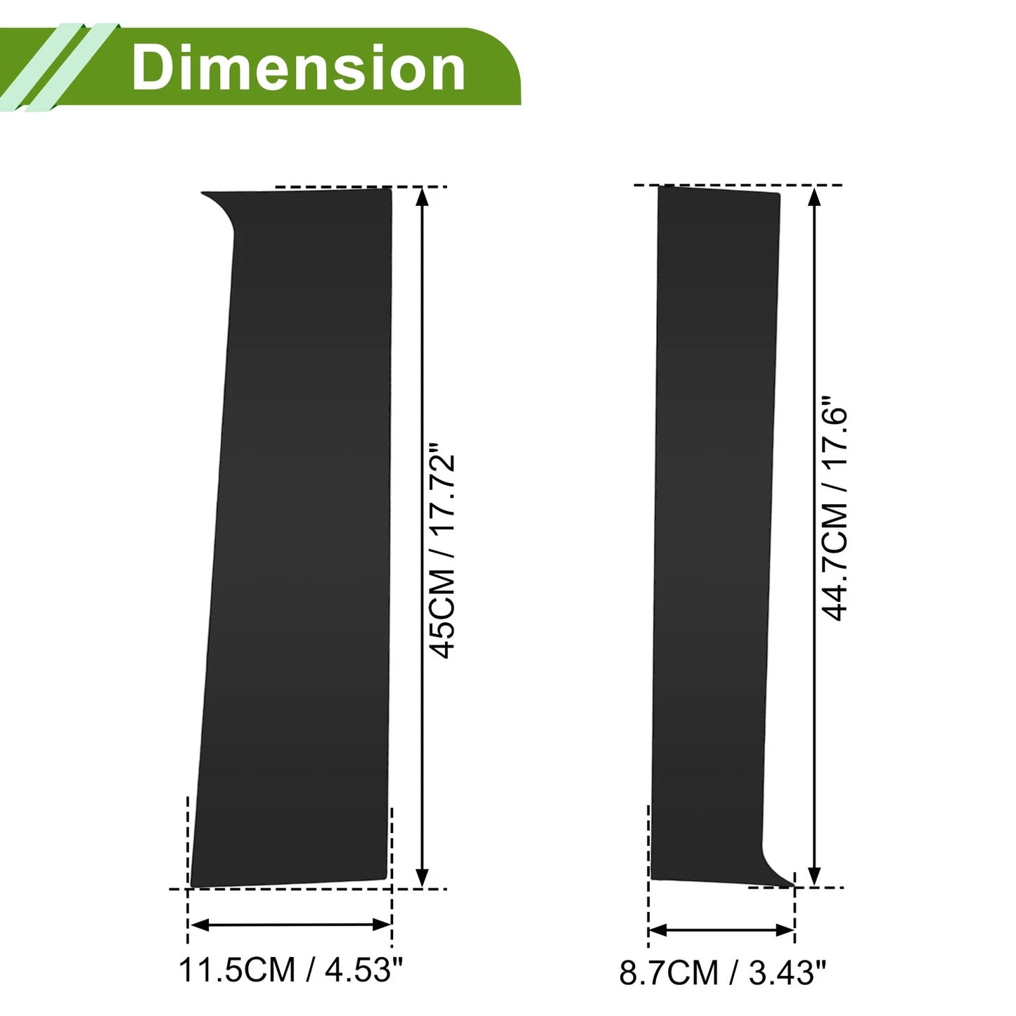 4 x Pillar Window Trim for GMC Canyon Black (2015 - 2024)