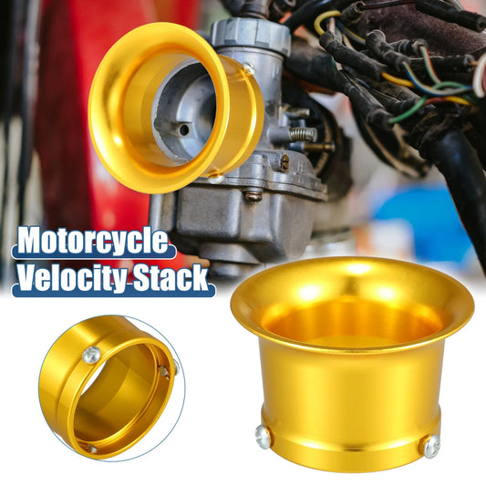 50mm Velocity Stack Carburetor Air Filter Funnel Gold Tone for Motorbike ATV