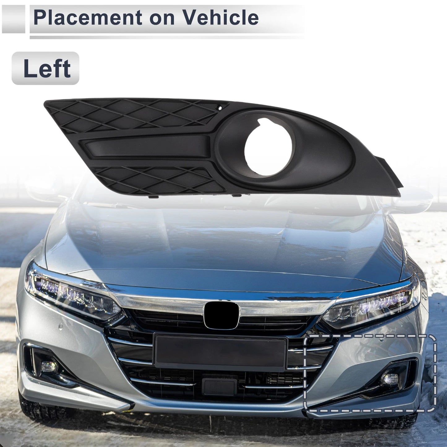 Front Left Fog Light Grill for Ford Focus (2007-2008) 1 x Piece