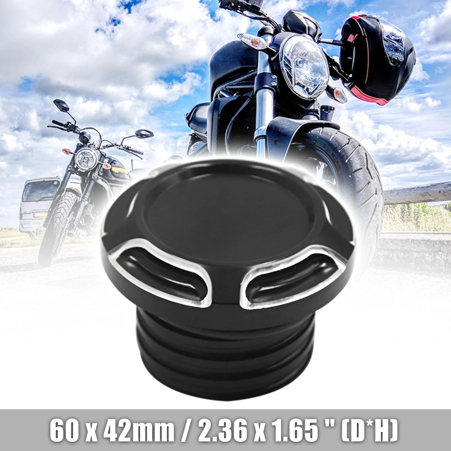 Oil Tank Cover Cap Black Aluminium Alloy for Harley Davidson