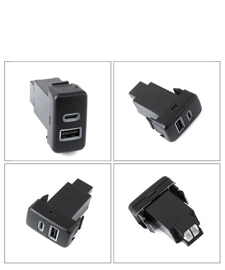 36W Dual Port TypeA/C USB Charger Socket Switch for Toyota Tacoma (2011–2020)