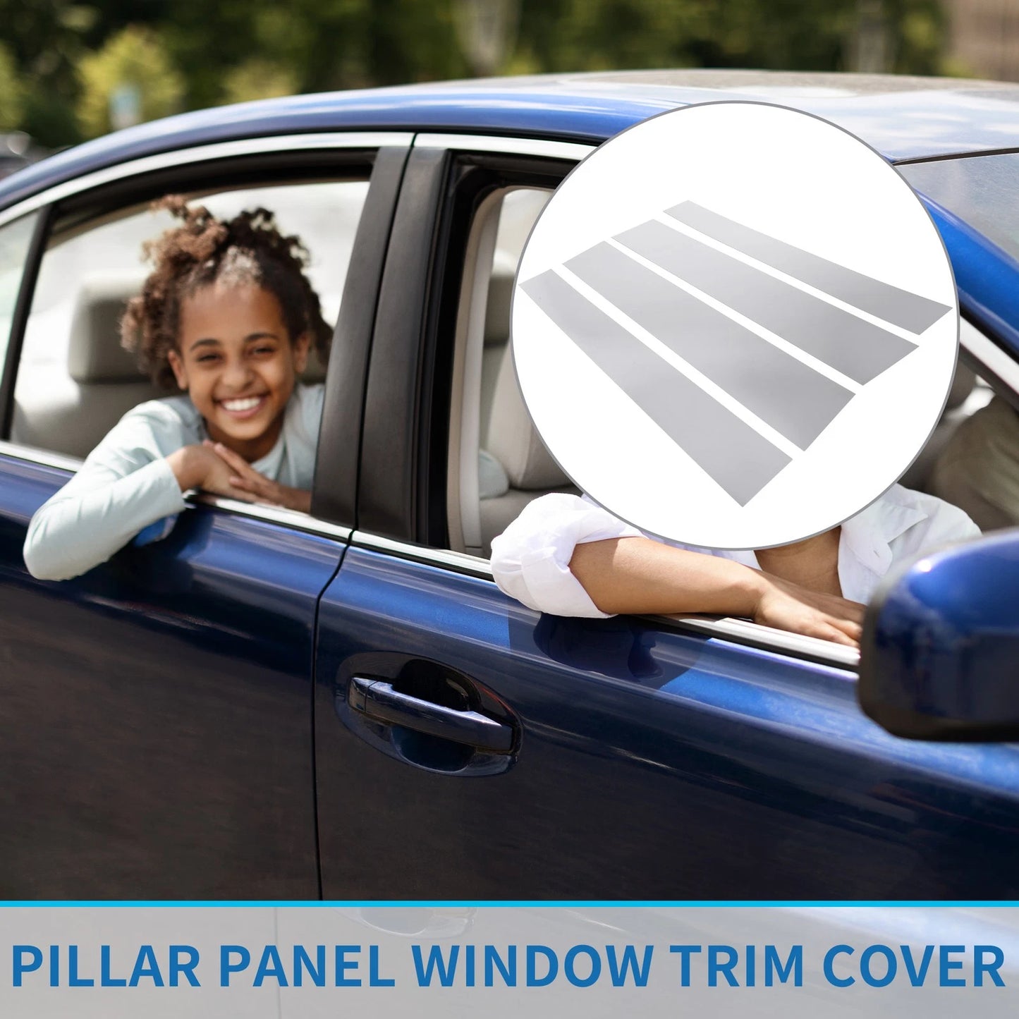 4 x Car Pillar Window Trim Covers for Toyota Tundra (2007-2021) Chrome Silver