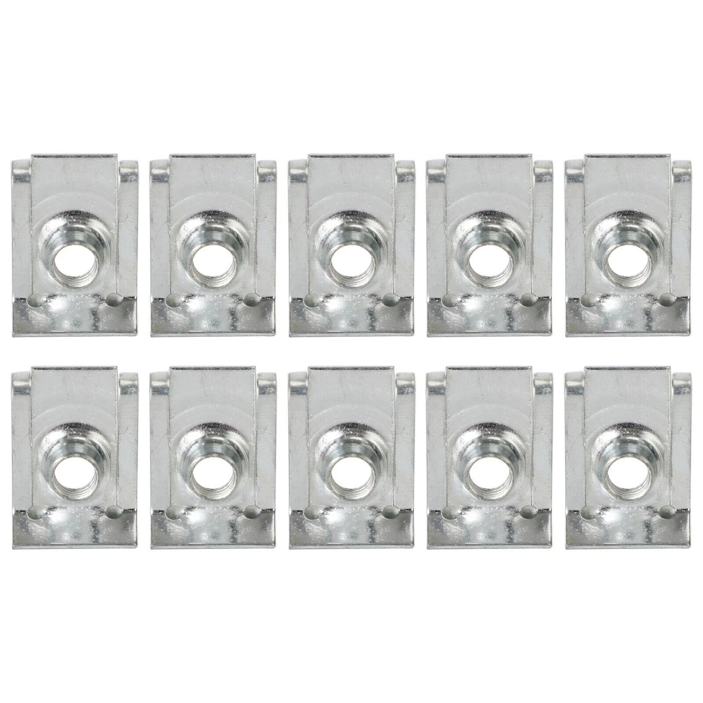 10 x M6 Galvanized Snap Nuts for Sheet Metal Trim Clamps (No Year)