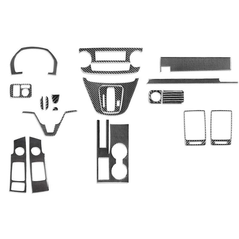 19Pcs Carbon Fiber Interior Dashboard Kit Set Trim Cover For CR-V CRV 2007-2011