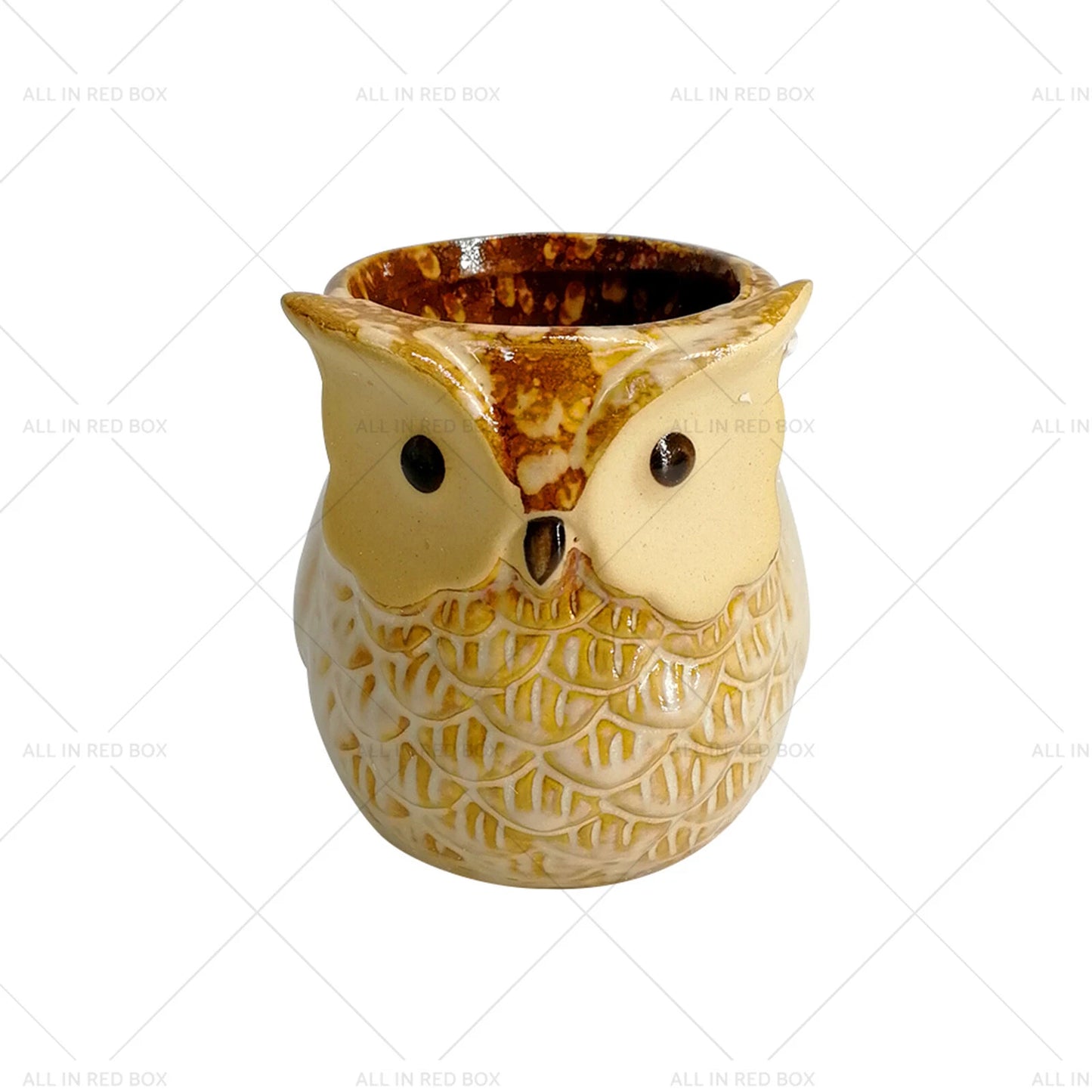 6 x Mini Ceramic Owl Plant Pots for Succulent Flower Home Decoration