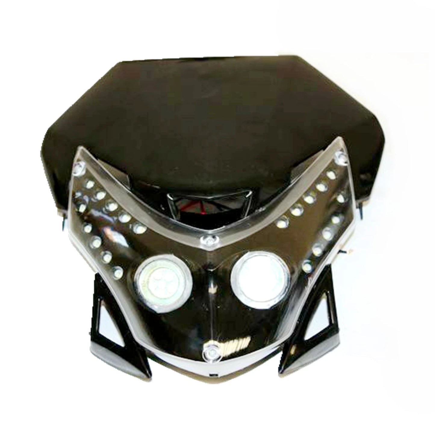 BLACK LED Head Light + Strips for PIT Trail Dirt Motorcycle Motocross Bike