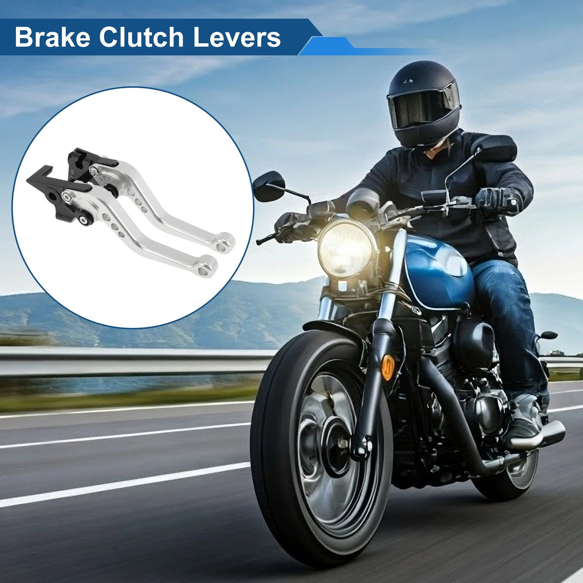 Short Brake Clutch Levers Silver 1 pair for Yamaha FZ6R (2009–2017)