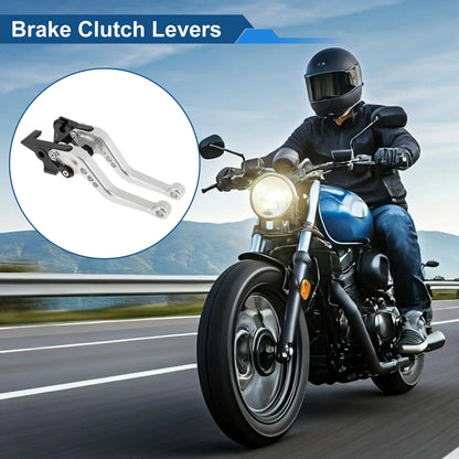 Short Brake Clutch Levers Silver 1 pair for Yamaha FZ6R (2009–2017)