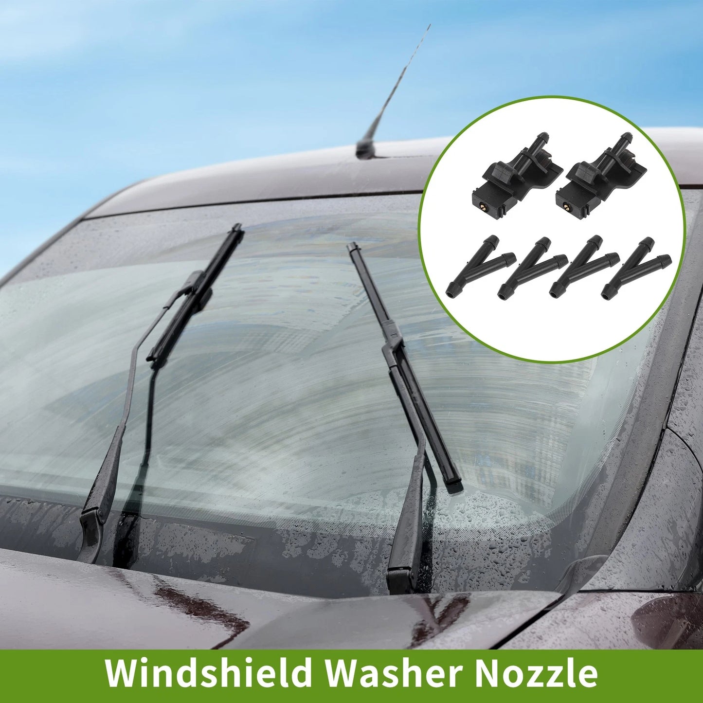 Windshield Washer Nozzle With Hose Connector 1 Set for Toyota (2007–2013)