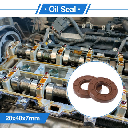 Oil Seal 20x40x7mm 2 x Seal Ring Rotary Shaft Seal FKM Rubber