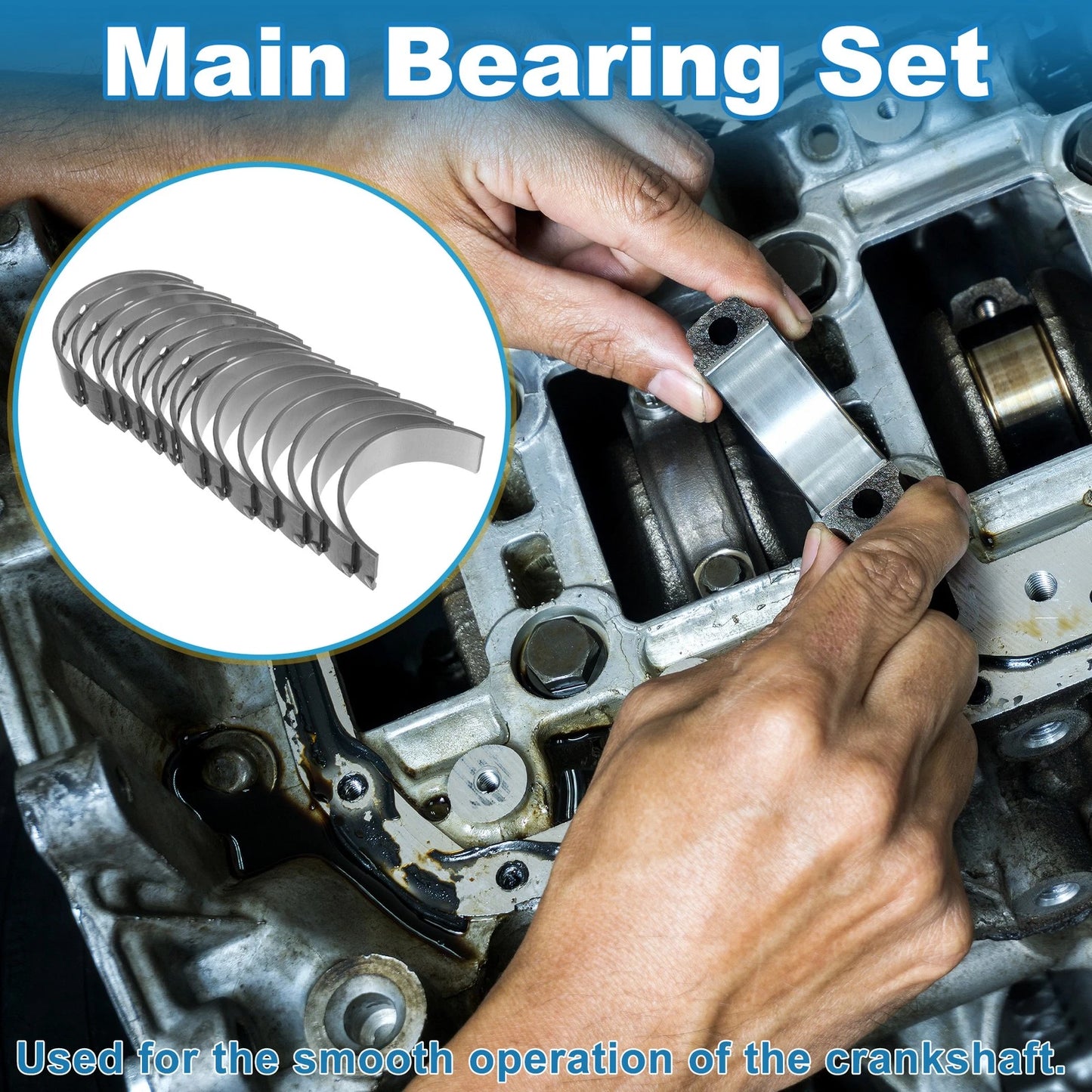 Main Bearing Set for Toyota Land Cruiser FZJ 1992-2009 (2 x Metal)