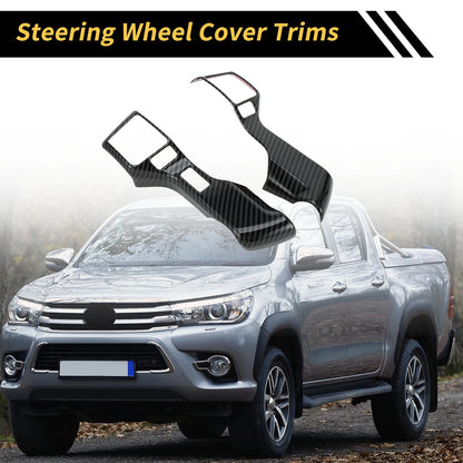 2 x Carbon Fiber Steering Wheel Cover Trims for Toyota Tacoma (2016–2023)