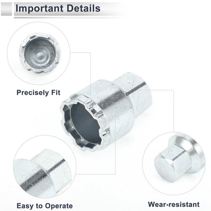 Wheel Lock Lugnut with 19mm Adapter Key Socket for Volvo