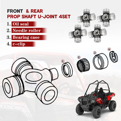 Front & Rear Prop Shaft U-Joint 4SET for Polaris Ranger 500 700 800 Diesel-900