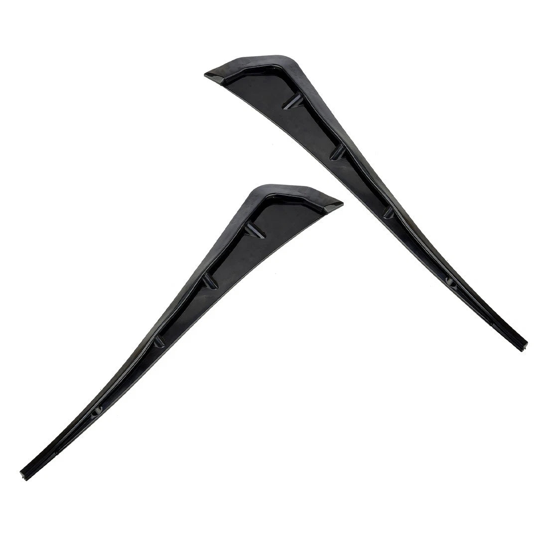 2 x Gloss Black Side Window Fender Covers for Universal Fit