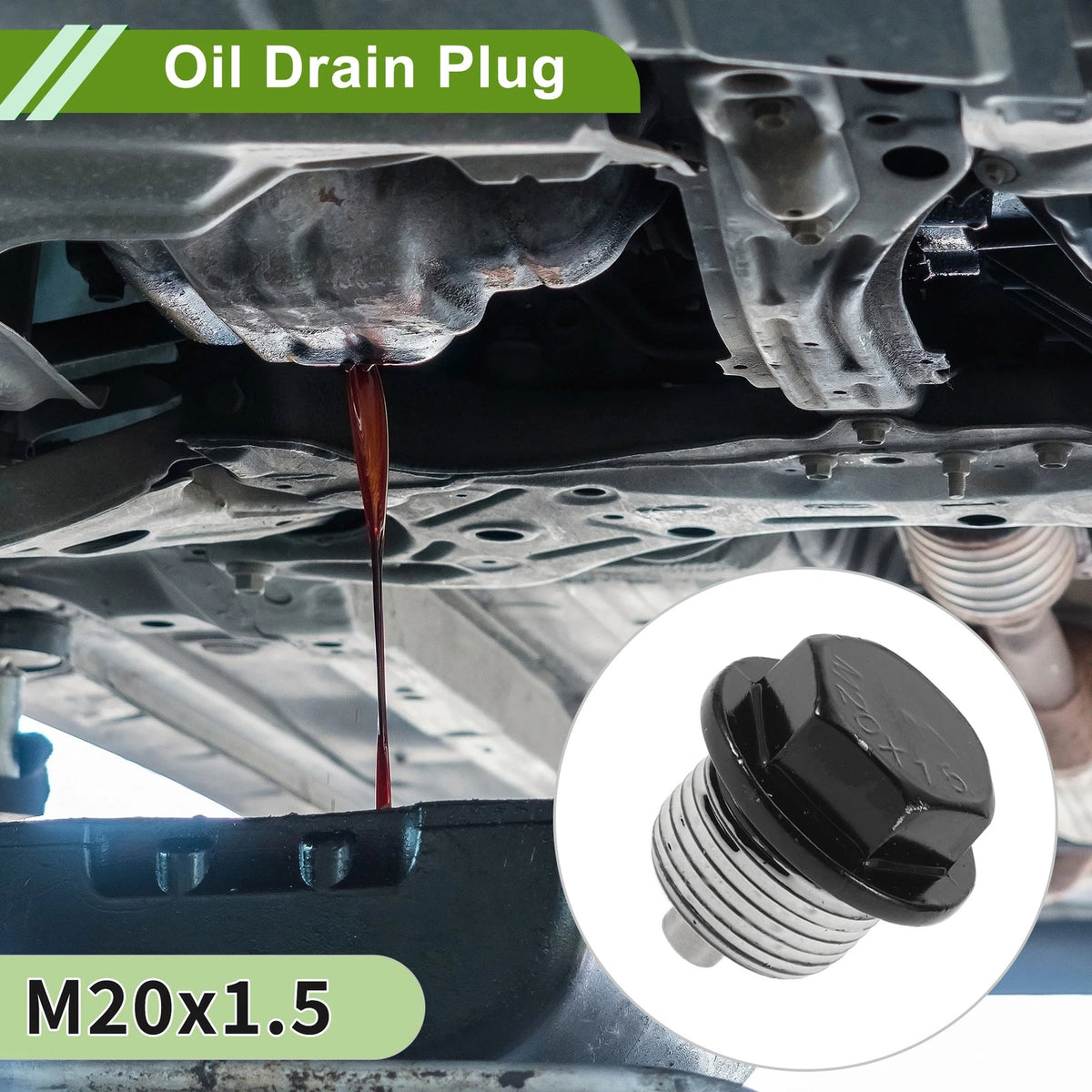 2 x M20x1.5 Copper Oil Drain Plug W/ Gasket for Car Motorcycle