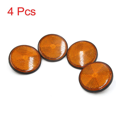 Reflective Film 4x 6mm Thread Dia Round Type for Motorcycle Scooter Amber