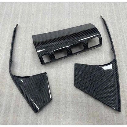 3pcs Carbon Fiber Console VDC Switch Panel Set Cover for Nissan GT-R R35 2008-16