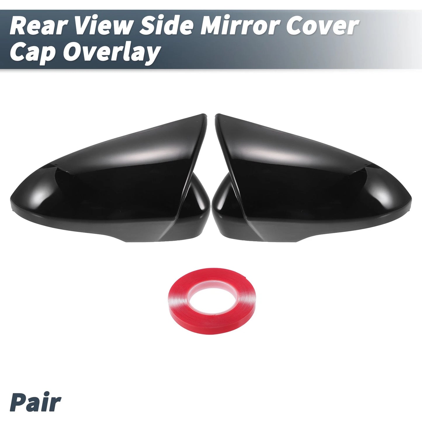 Rearview Mirror Cover Overlay Gloss Black for Ford Mondeo Fusion (2013-2020)