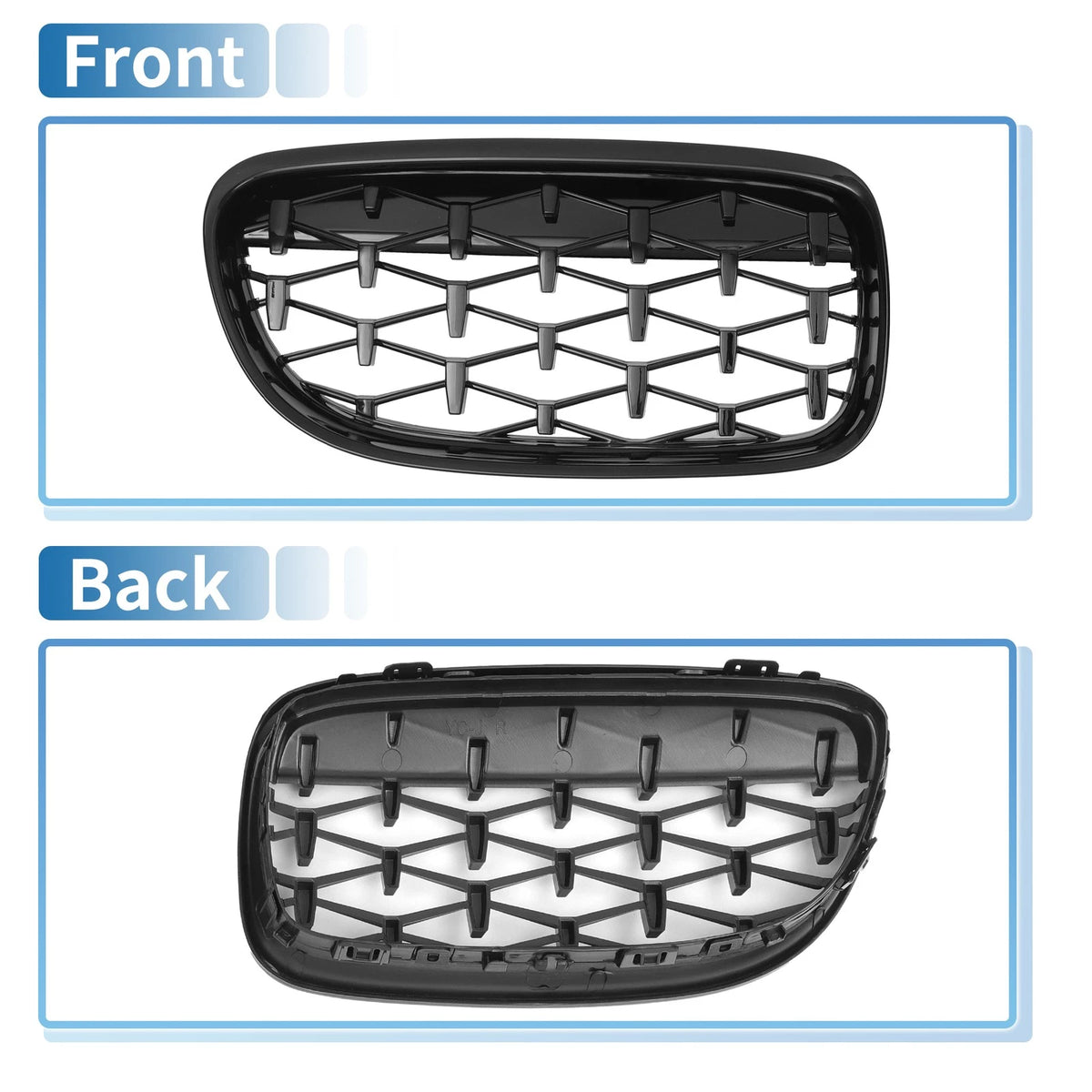 Front Hood Bumper Grille for BMW 335d 328i 335i xDrive E90 Black Pair