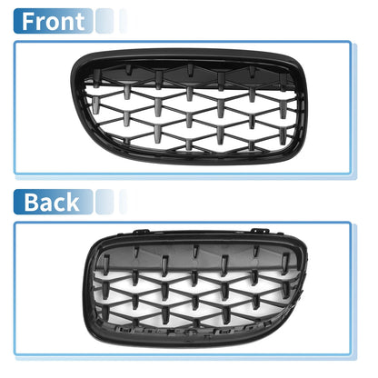 Front Hood Bumper Grille for BMW 335d 328i 335i xDrive E90 Black Pair