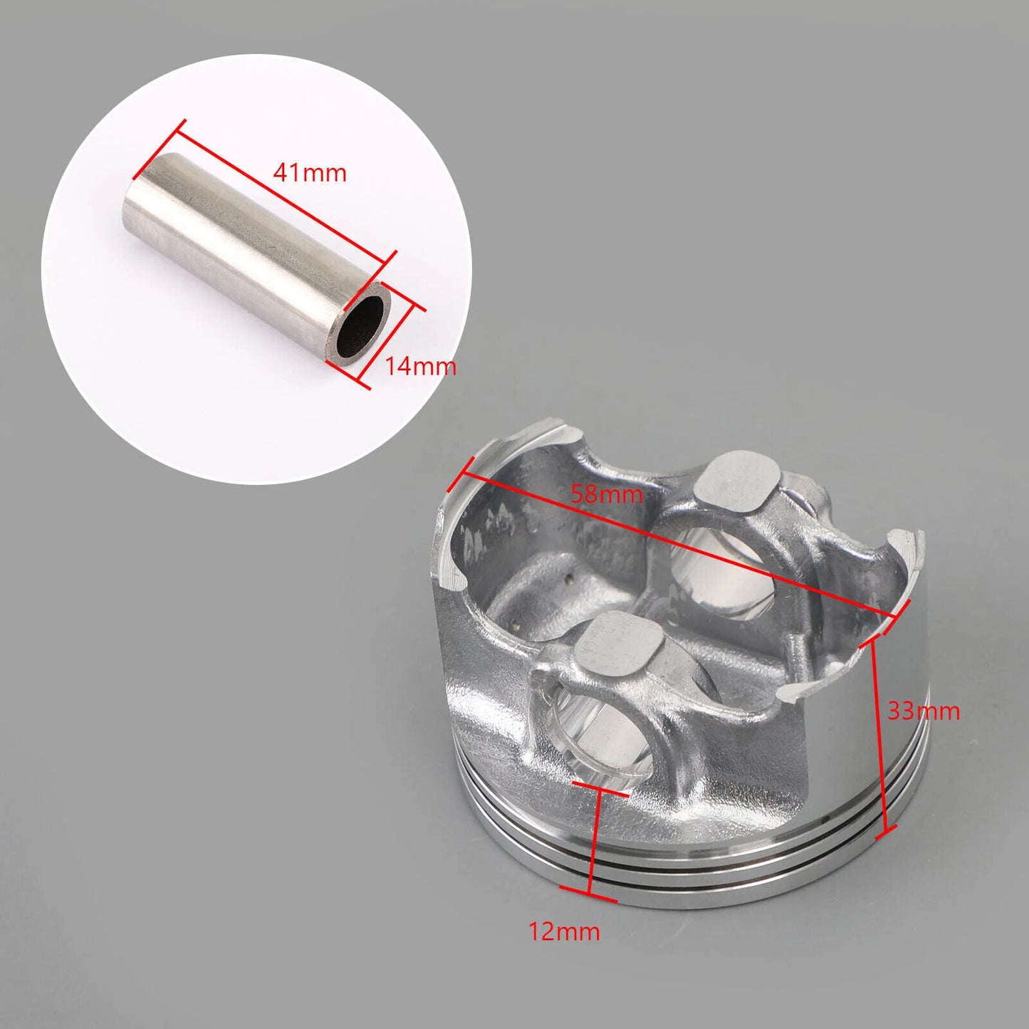 58.00mm Piston Complete Kit +1.00 for Yamaha YZF R15, FZ 150 (2011-2018)