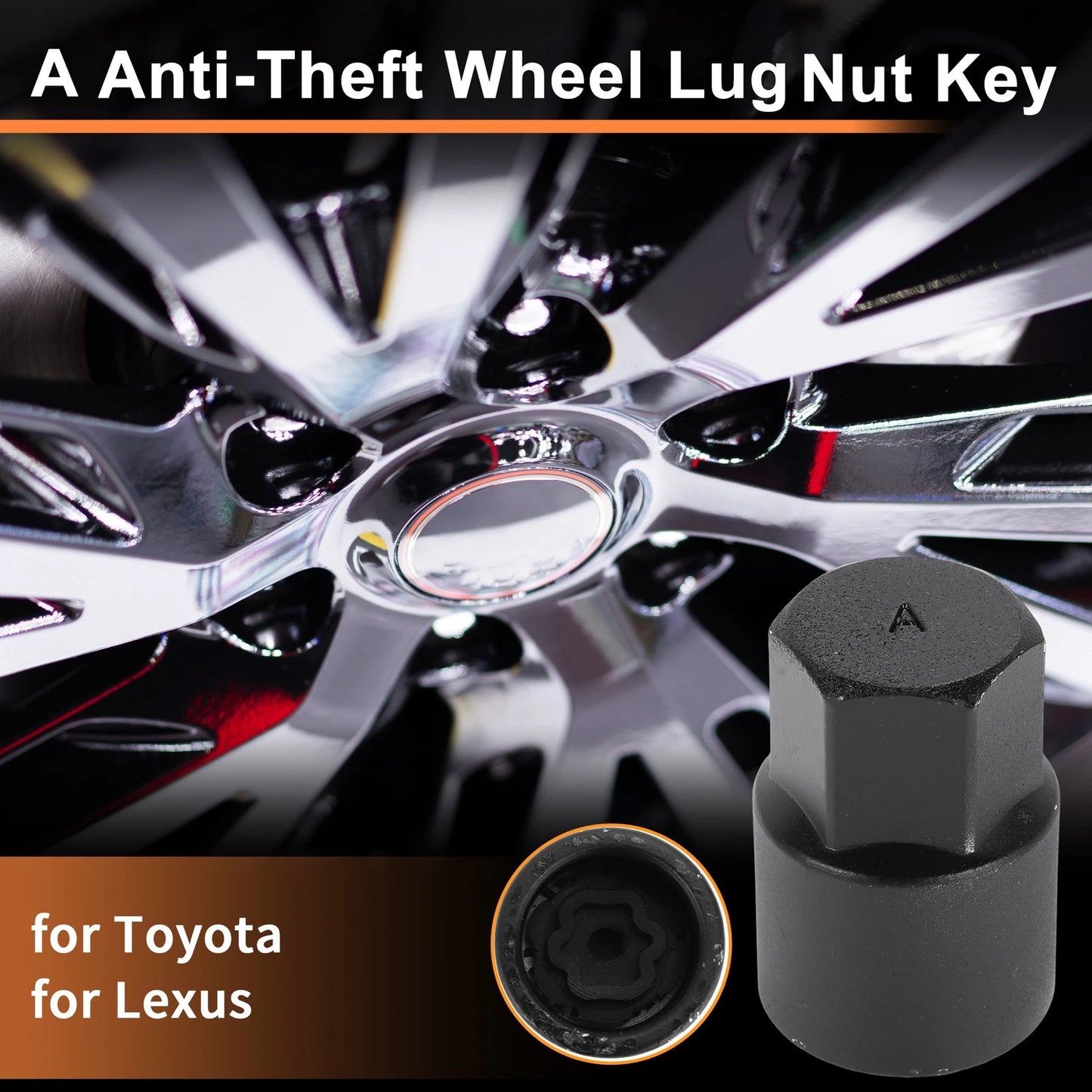Wheel Lock Lug Nut Key Socket Removal Tool for Toyota Lexus