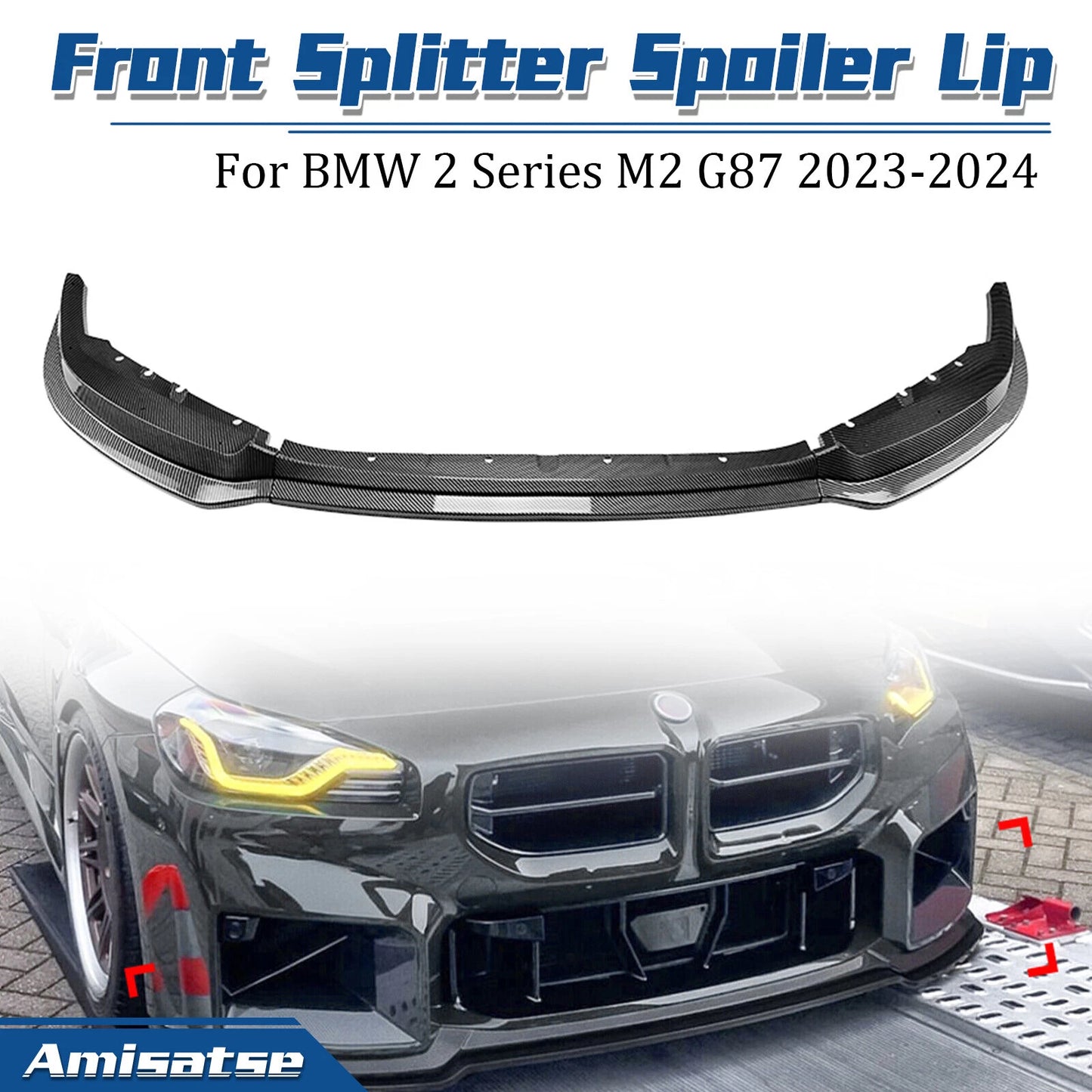 Front Spoiler Lip Splitter for BMW 2 Series M2 G87 (2023-2024)