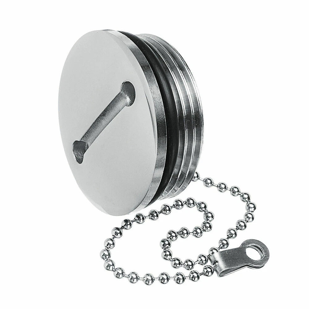 50mm Stainless Steel Gas Fuel Cap Cover with Chain for Boat Marine